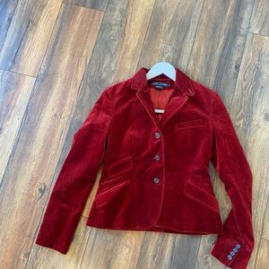 Ralph Lauren Red Velvet Blazer - Size 6